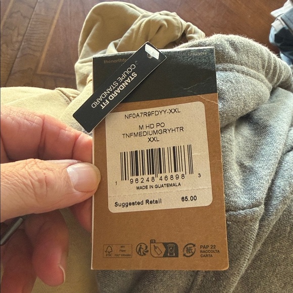 NEW Mens Heather Grey The North Face Half Dome Hoodie 2XL (Q) - Picture 2 of 2